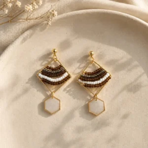 Beaded Geometric Earrings