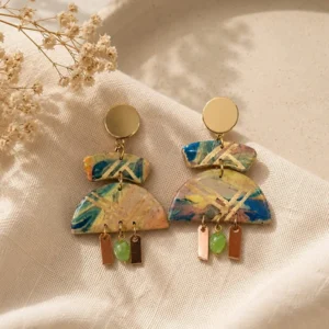Multicolor Geometric Dangle Earrings